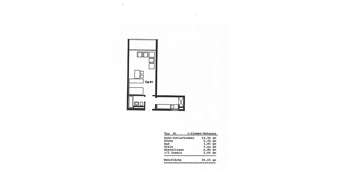 Etagenwohnung Wiesbaden Biebrich - 1 Zimmer, 33 m&sup2;, 440&euro; | Angebot:27312180